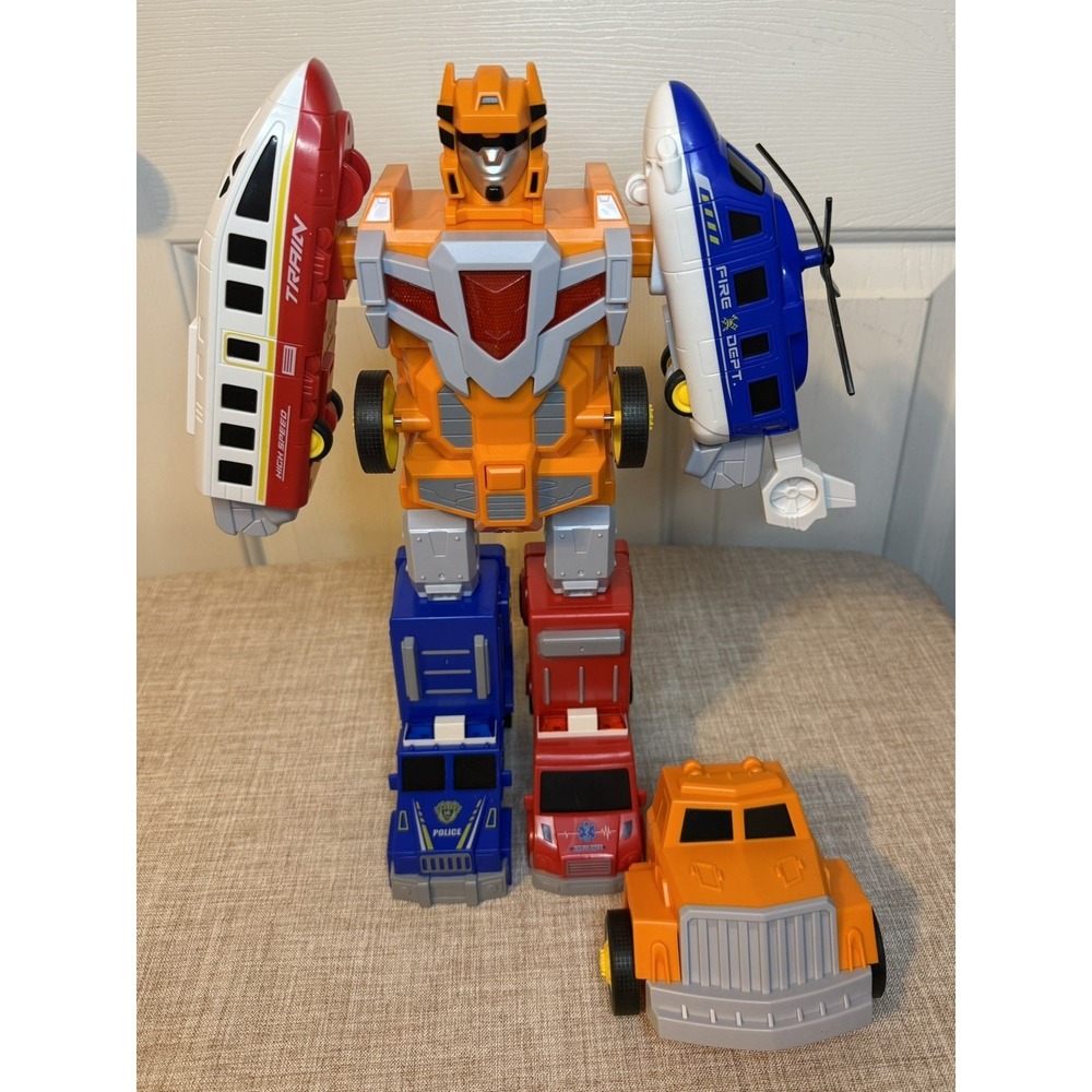 Mori Takk Robot Friction Power Car 5 in 1 Transformer‎ Toy New Damaged Box